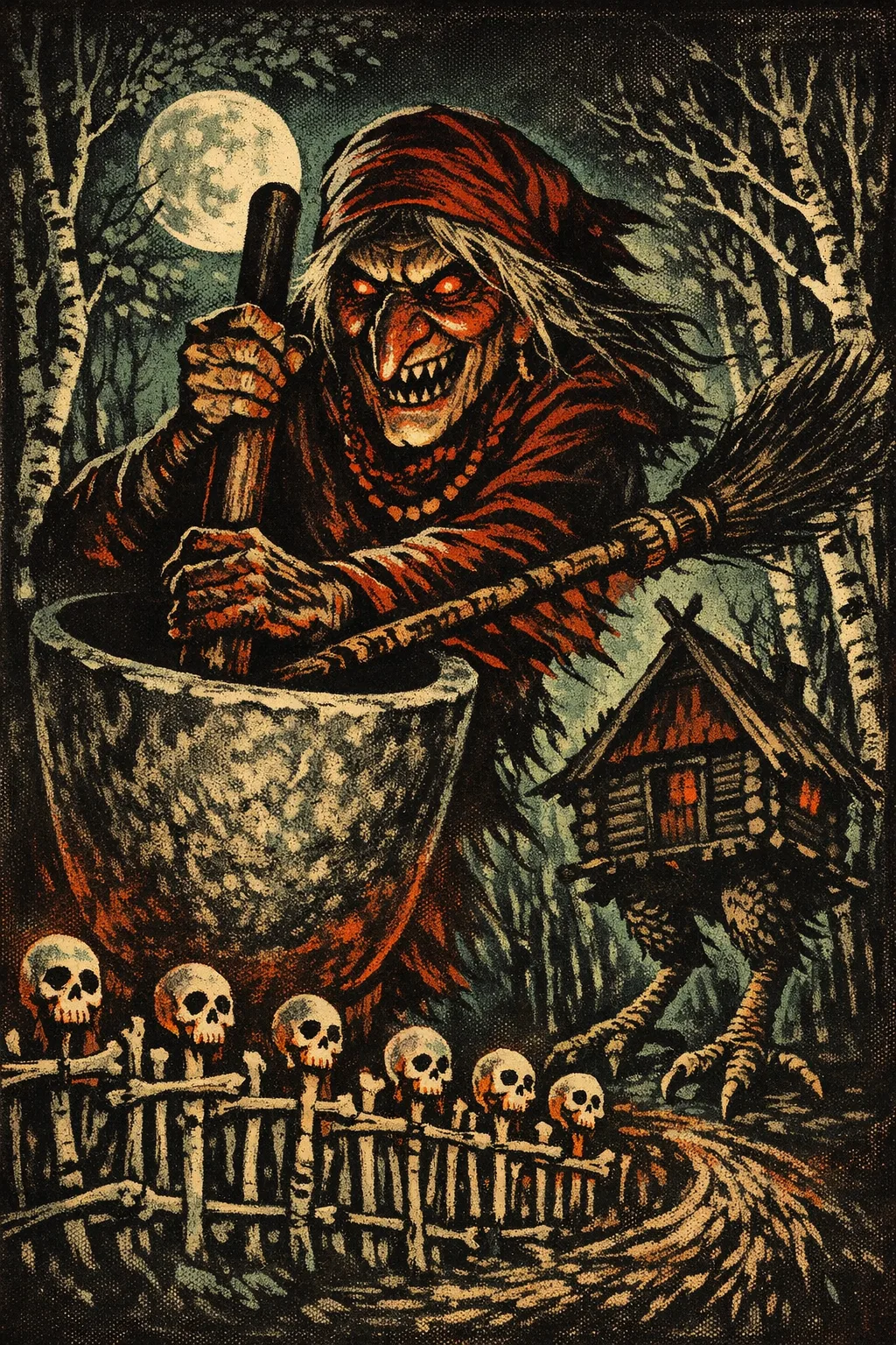 Baba Yaga — Universal 1931: Hand-painted studio-era lithograph poster