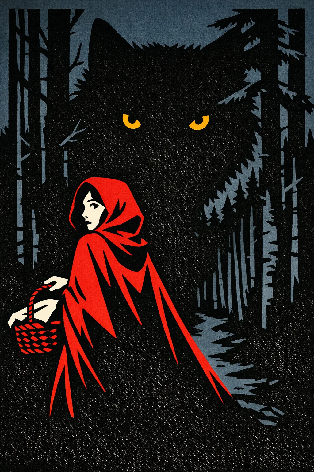Little Red Riding Hood — Limited Screenprint: Contemporary gallery screenprint, flat spot colour