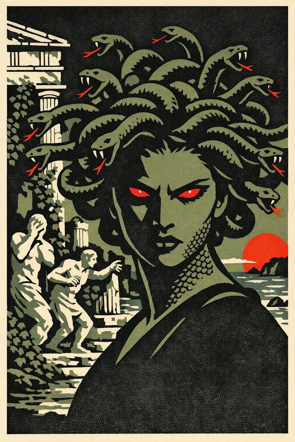 Medusa — Limited Screenprint: Contemporary gallery screenprint, flat spot colour