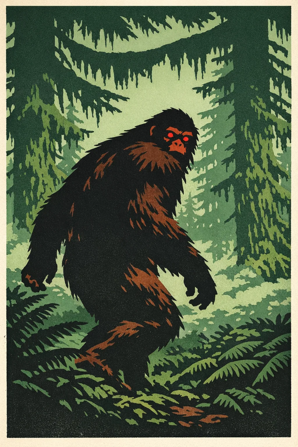 Sasquatch — Limited Screenprint: Contemporary gallery screenprint, flat spot colour