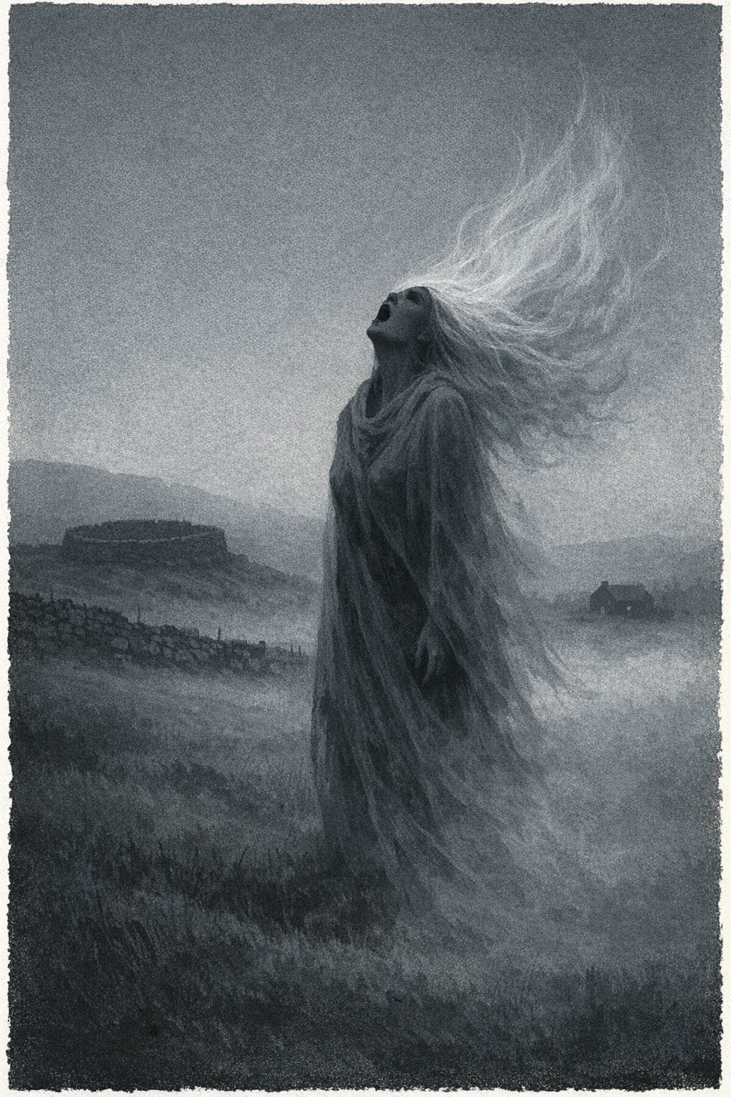 The Banshee — Gallery Minimal: Restrained fine-art print, silhouette and texture