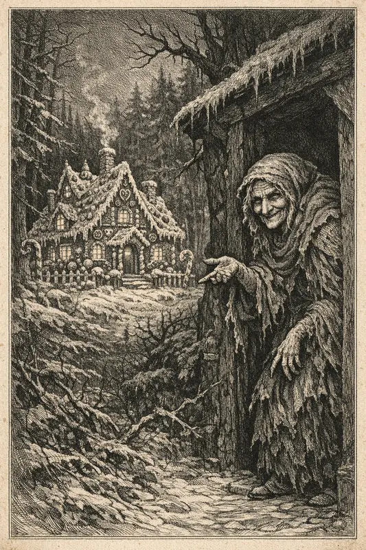 The Gingerbread Witch — Doré Engraving