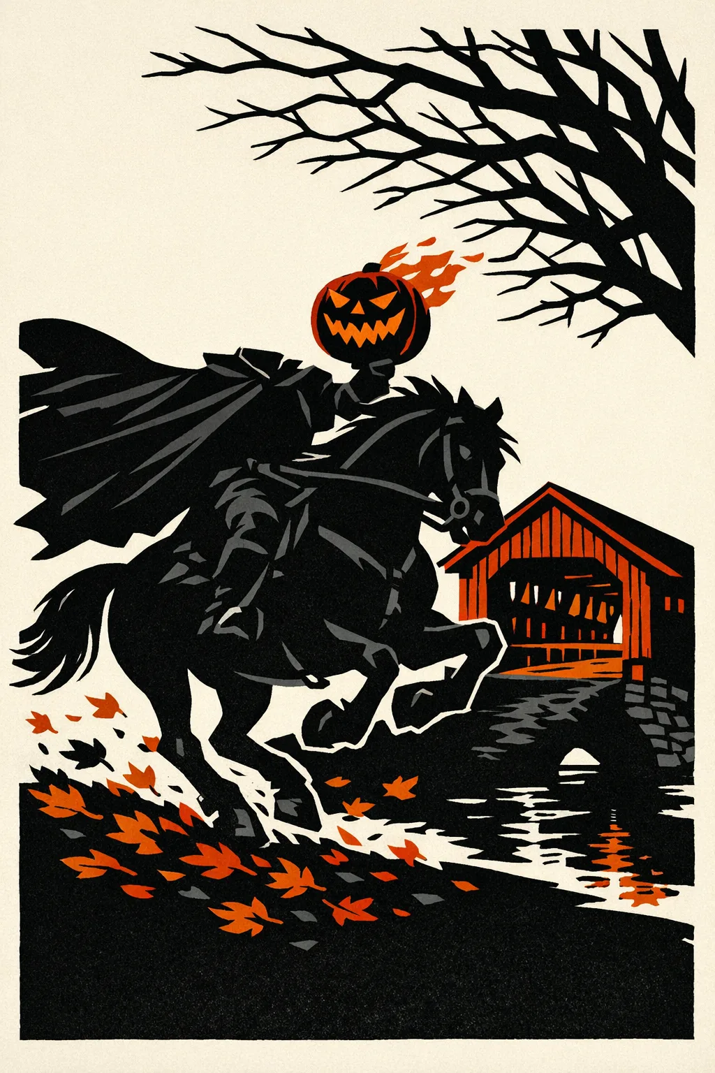 The Headless Horseman — Limited Screenprint: Contemporary gallery screenprint, flat spot colour