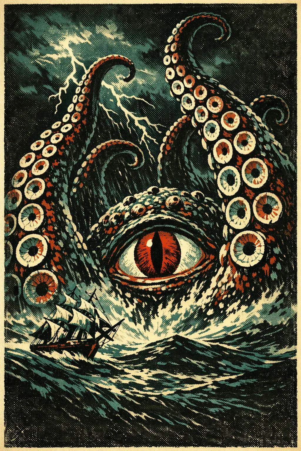 The Kraken — Universal 1931: Hand-painted studio-era lithograph poster