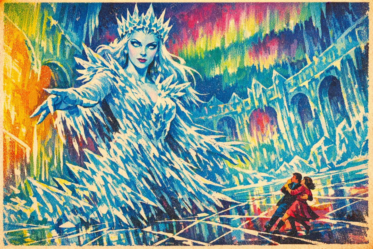 The Snow Queen — Drive-In Pulp: 1950s painted pulp cover, garish and kinetic