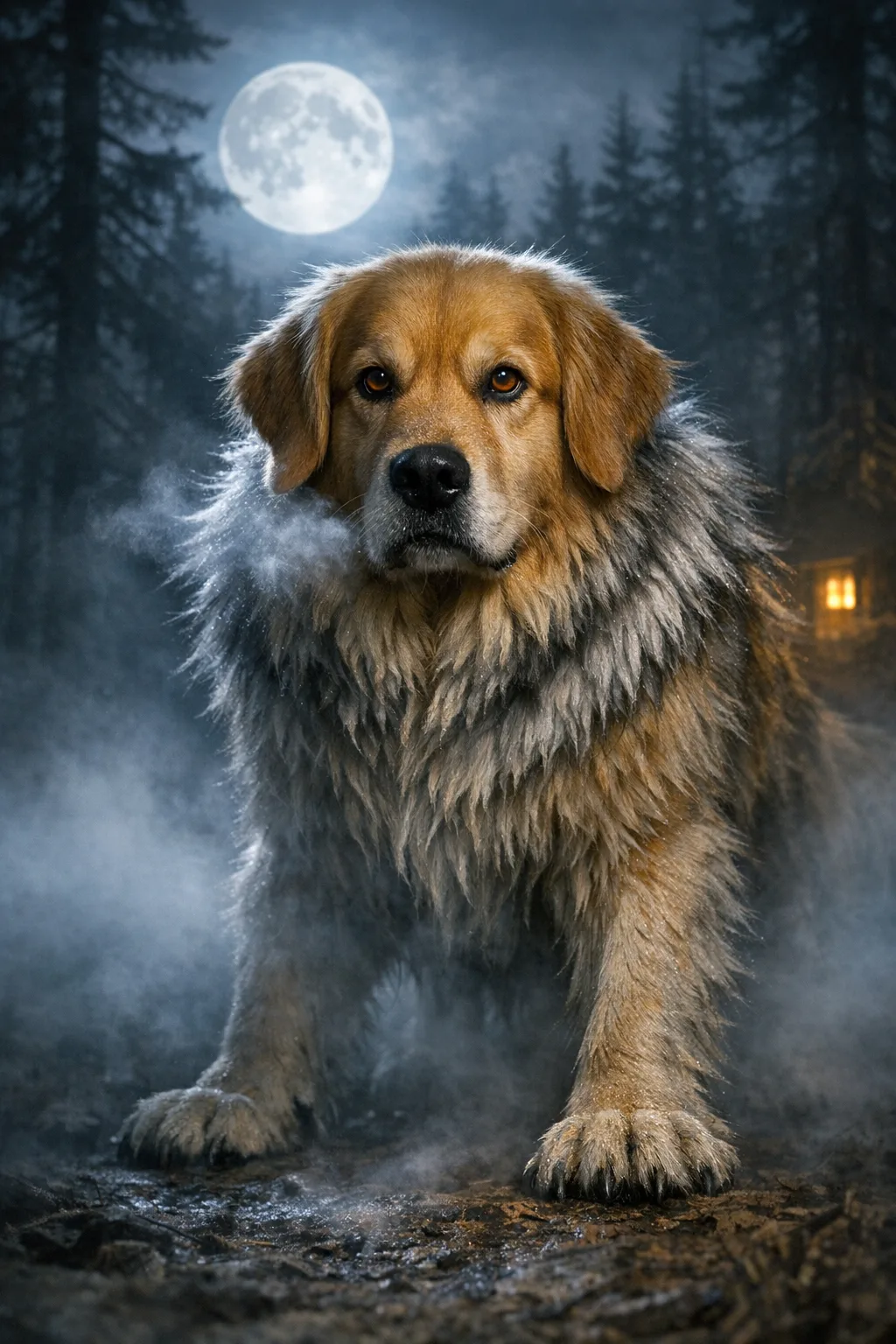 Rufus rendered as The Werewolf: They are the change, under a full moon